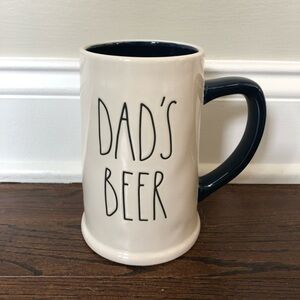 Rae Dunn Father’s Day “Dad’s Beer” Navy Blue/White Large Beer Mug - NWOT!